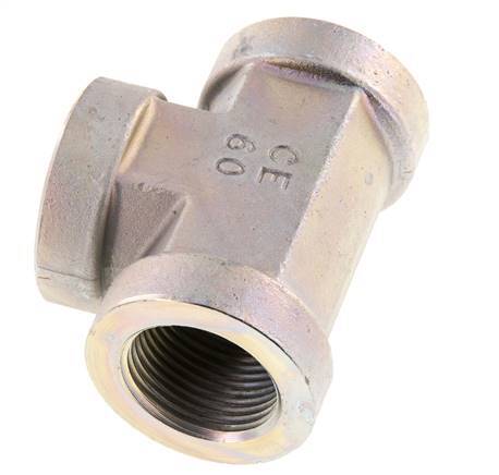 G 1'' Verzinkt Stalen T-stuk 160 Bar - Hydrauliek