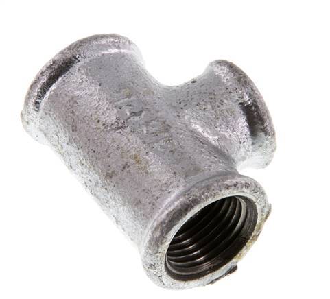 Rp 1/2'' x Rp 3/8'' Zinc plated Cast iron Tee 25 Bar [2 Pieces]