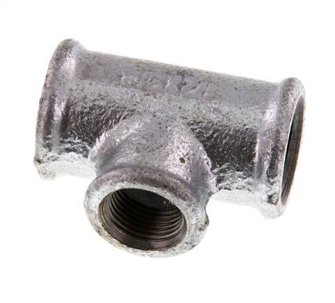 Rp 1/2'' x Rp 3/8'' Zinc plated Cast iron Tee 25 Bar [2 Pieces]