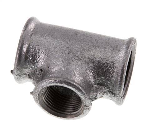Rp 1'' x Rp 3/4'' Zinc plated Cast iron Tee 25 Bar [2 Pieces]