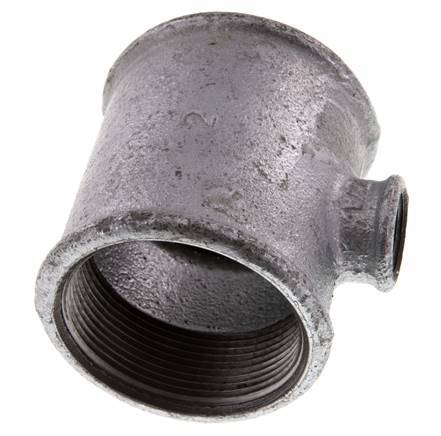 Rp 2'' x Rp 1/2'' Verzinkt Gietijzeren T-stuk 25 Bar