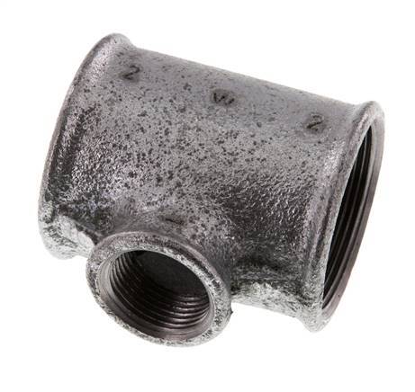 Rp 2'' x Rp 1'' Verzinkt Gietijzeren T-stuk 25 Bar