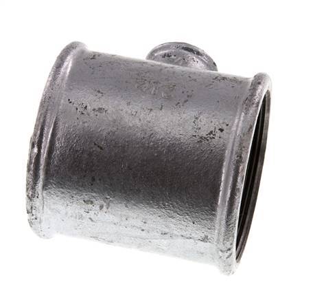 Rp 2 1/2'' x Rp 3/4'' Verzinkt Gietijzeren T-stuk 25 Bar