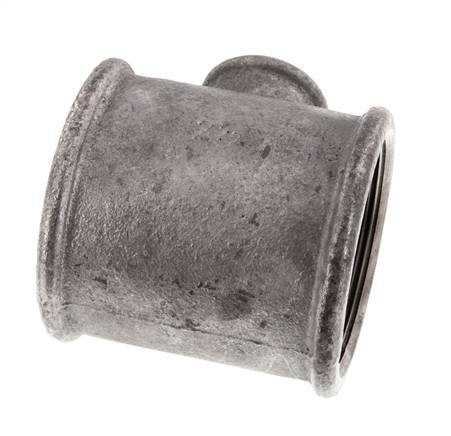 Rp 2 1/2'' x Rp 1'' Verzinkt Gietijzeren T-stuk 25 Bar