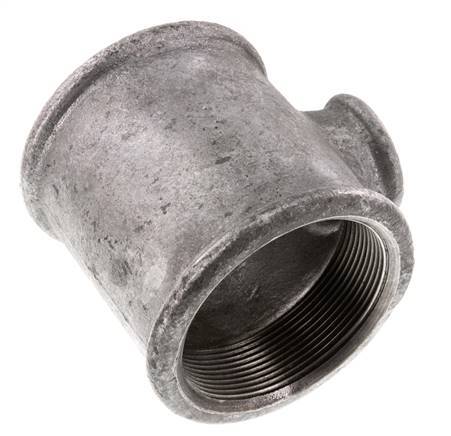 Rp 2 1/2'' x Rp 1'' Verzinkt Gietijzeren T-stuk 25 Bar