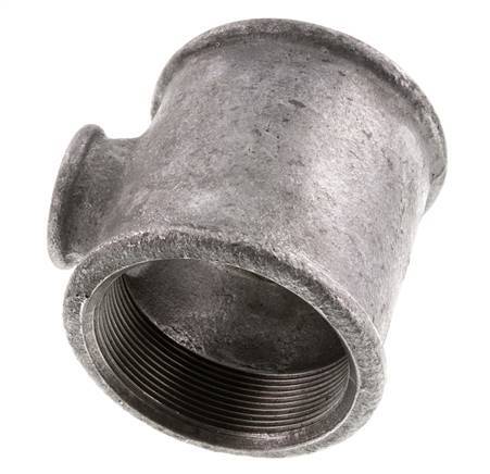 Rp 2 1/2'' x Rp 1'' Verzinkt Gietijzeren T-stuk 25 Bar