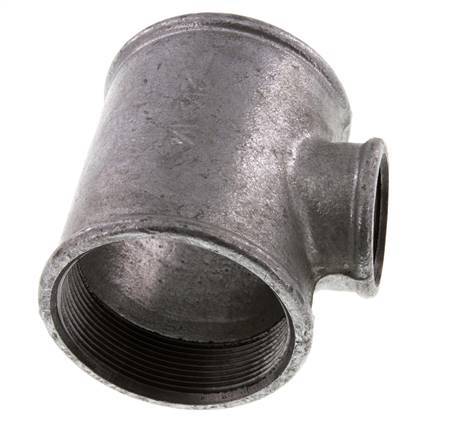 Rp 2 1/2'' x Rp 1 1/4'' Verzinkt Gietijzeren T-stuk 25 Bar