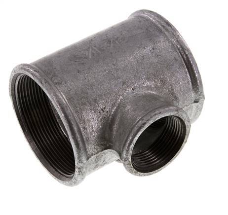 Rp 2 1/2'' x Rp 1 1/4'' Verzinkt Gietijzeren T-stuk 25 Bar