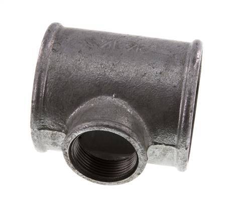 Rp 2 1/2'' x Rp 1 1/4'' Verzinkt Gietijzeren T-stuk 25 Bar