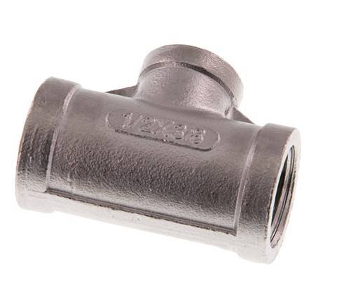 Rp 1/2'' x Rp 3/8'' RVS T-stuk 16 Bar