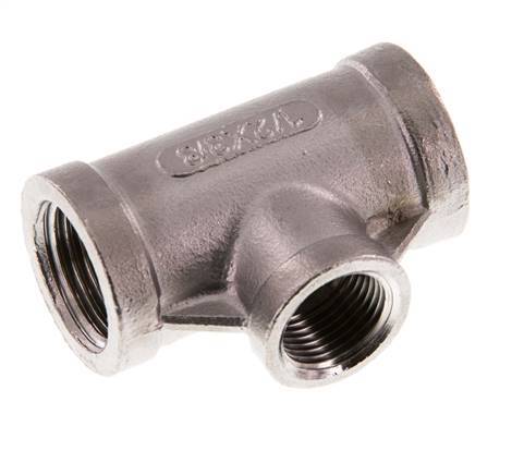Rp 1/2'' x Rp 3/8'' RVS T-stuk 16 Bar