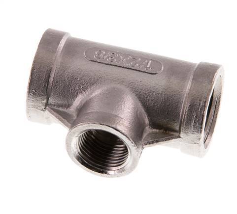 Rp 1/2'' x Rp 3/8'' RVS T-stuk 16 Bar