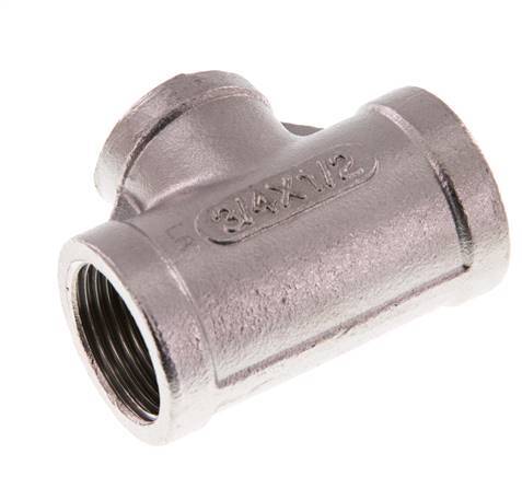 Rp 3/4'' x Rp 1/2'' Stainless steel Tee 16 Bar