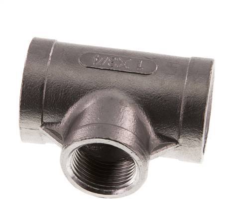 Rp 1'' x Rp 3/4'' RVS T-stuk 16 Bar
