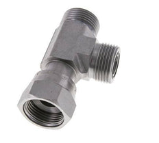 UN 13/16''-16 F/M Zinc plated Steel Tee ORFS with union nut 630 Bar - Hydraulic