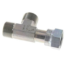 UN 1-3/16''-12 F/M Zinc plated Steel Tee ORFS with union nut 400 Bar - Hydraulic