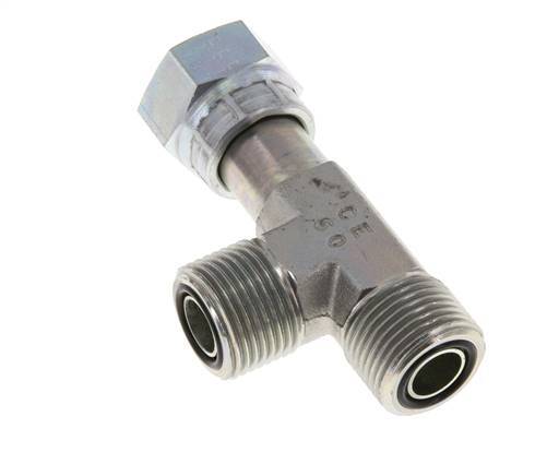 UN 1-3/16''-12 F/M Verzinkt Stalen T-stuk ORFS met wartelmoer 400 Bar - Hydrauliek