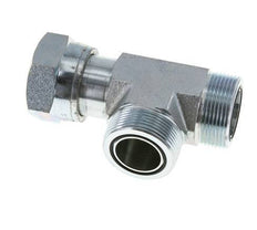 UN 1-11/16''-12 F/M Zinc plated Steel Tee ORFS with union nut 250 Bar - Hydraulic