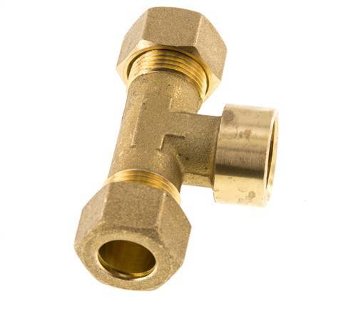 G 1/2'' x 14mm Messing T-stuk Knelfitting 89 Bar DIN EN 1254-2