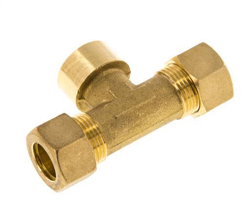G 1/2'' x 15mm Messing T-stuk Knelfitting 82 Bar DIN EN 1254-2