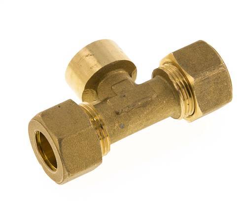 G 1/2'' x 16mm Messing T-stuk Knelfitting 76 Bar DIN EN 1254-2