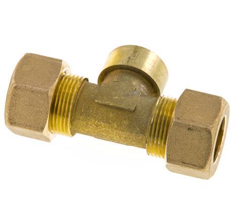G 1/2'' x 18mm Messing T-stuk Knelfitting 67 Bar DIN EN 1254-2