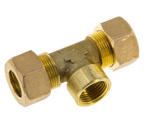 G 1/2'' x 18mm Messing T-stuk Knelfitting 67 Bar DIN EN 1254-2