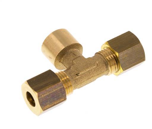 G 1/8'' x 6mm Messing T-stuk Knelfitting 150 Bar DIN EN 1254-2