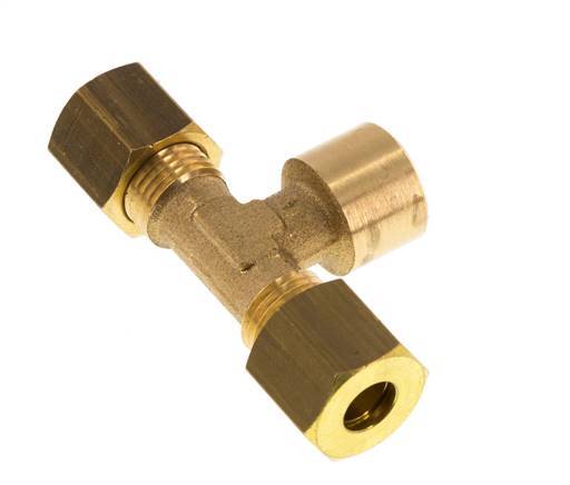 G 1/8'' x 6mm Messing T-stuk Knelfitting 150 Bar DIN EN 1254-2