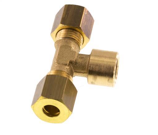 G 1/8'' x 6mm Messing T-stuk Knelfitting 150 Bar DIN EN 1254-2