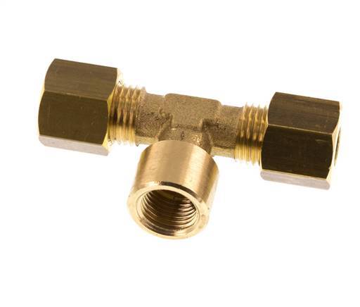 G 1/8'' x 6mm Messing T-stuk Knelfitting 150 Bar DIN EN 1254-2