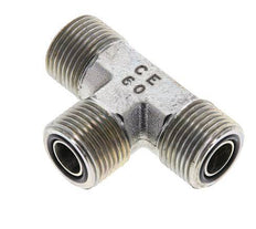 UN 13/16''-16 Male Zinc plated Steel Tee ORFS 630 Bar - Hydraulic