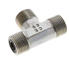 UN 13/16''-16 Male Zinc plated Steel Tee ORFS 630 Bar - Hydraulic