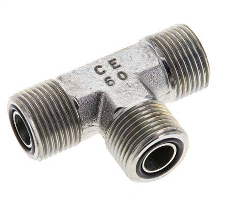 UN 13/16''-16 Male Zinc plated Steel Tee ORFS 630 Bar - Hydraulic