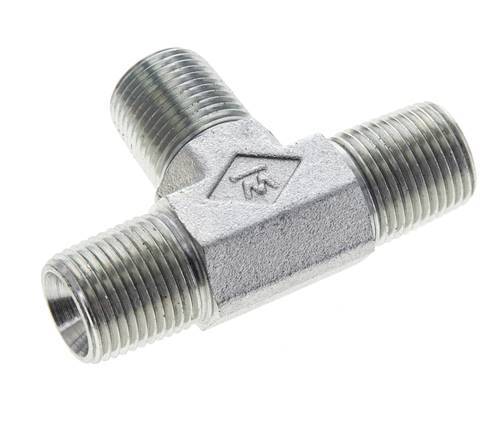 3/8'' NPT Buitendraad Verzinkt Stalen T-stuk 210 Bar - Hydrauliek