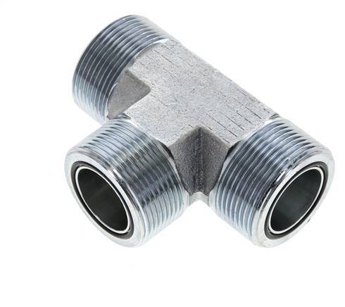 UN 1-11/16''-12 Buitendraad Verzinkt Stalen T-stuk ORFS 250 Bar - Hydrauliek