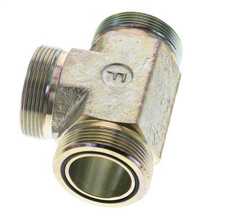 UN 2''-12 Buitendraad Verzinkt Stalen T-stuk ORFS 250 Bar - Hydrauliek
