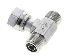 UN 11/16''-16 M/F Verzinkt Stalen T-stuk ORFS met wartelmoer 630 Bar - Hydrauliek