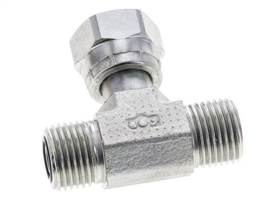 UN 11/16''-16 M/F Verzinkt Stalen T-stuk ORFS met wartelmoer 630 Bar - Hydrauliek
