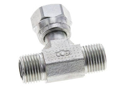 UN 11/16''-16 M/F Verzinkt Stalen T-stuk ORFS met wartelmoer 630 Bar - Hydrauliek