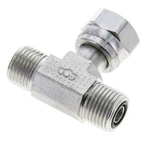 UN 11/16''-16 M/F Verzinkt Stalen T-stuk ORFS met wartelmoer 630 Bar - Hydrauliek