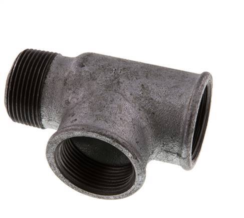 R 1 1/4'' x Rp 1 1/4'' M/F Verzinkt Gietijzeren T-stuk 25 Bar