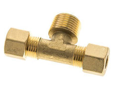 R 1/2'' Buitendraad x 10mm Messing T-stuk Knelfitting 95 Bar DIN EN 1254-2