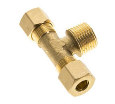 R 1/2'' Male x 10mm Brass Tee Compression Fitting 95 Bar DIN EN 1254-2