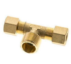 R 1/2'' Buitendraad x 10mm Messing T-stuk Knelfitting 95 Bar DIN EN 1254-2