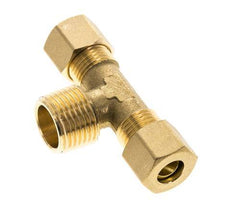 R 1/2'' Buitendraad x 10mm Messing T-stuk Knelfitting 95 Bar DIN EN 1254-2
