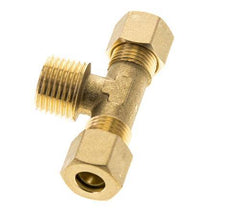 R 1/2'' Buitendraad x 10mm Messing T-stuk Knelfitting 95 Bar DIN EN 1254-2