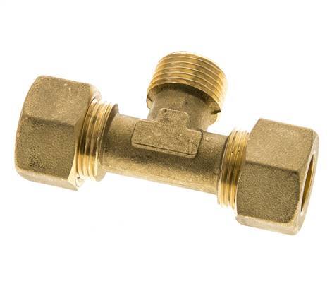 R 1/2'' Buitendraad x 16mm Messing T-stuk Knelfitting 76 Bar DIN EN 1254-2