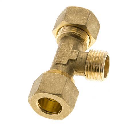 R 1/2'' Buitendraad x 16mm Messing T-stuk Knelfitting 76 Bar DIN EN 1254-2