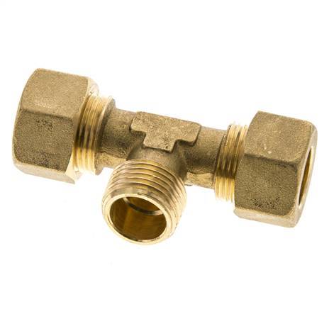 R 1/2'' Buitendraad x 16mm Messing T-stuk Knelfitting 76 Bar DIN EN 1254-2